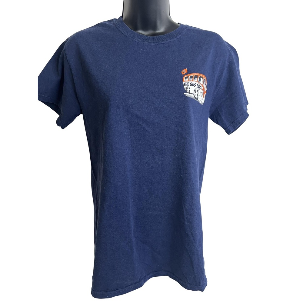 Auburn Tigers Shirt Mens Small Navy Blue NCAA Football The Gus Bus Tee Cotton